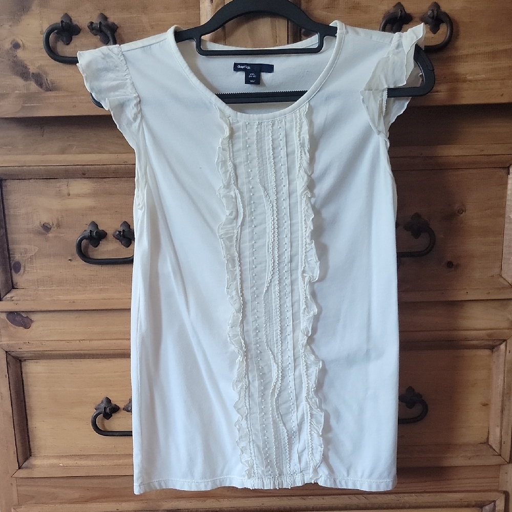 GAP Cream Ruffle Kids Top
